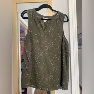 Olive Polka Dot Blouse